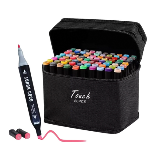 Kit Marcadores Doble Punta Plumones 80 Colores