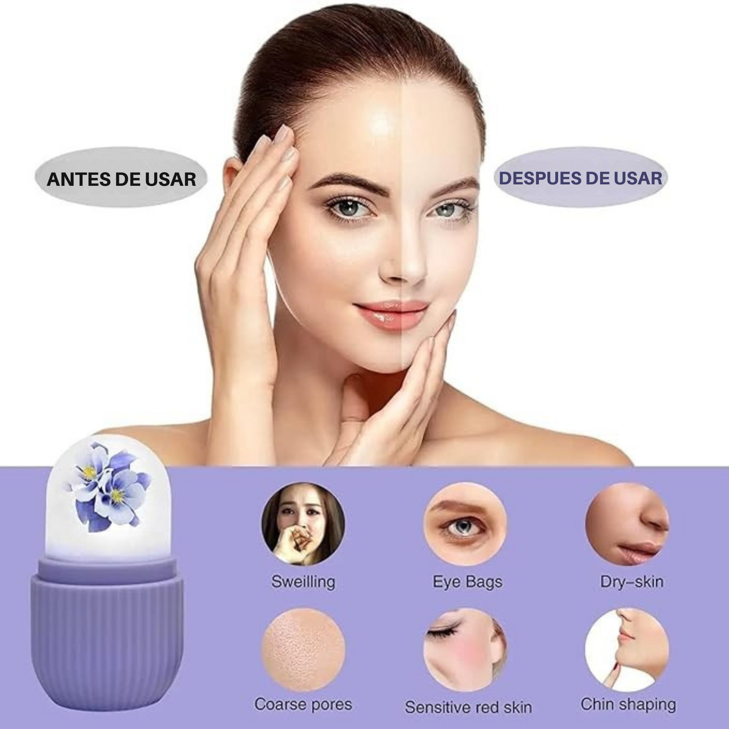Molde hielo facial