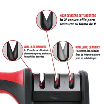 Afilador de cuchillos profesional de 4 fases