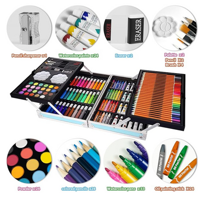 Set Arte Colores Pintura Dibujo Mega Maleta 145 Pcs