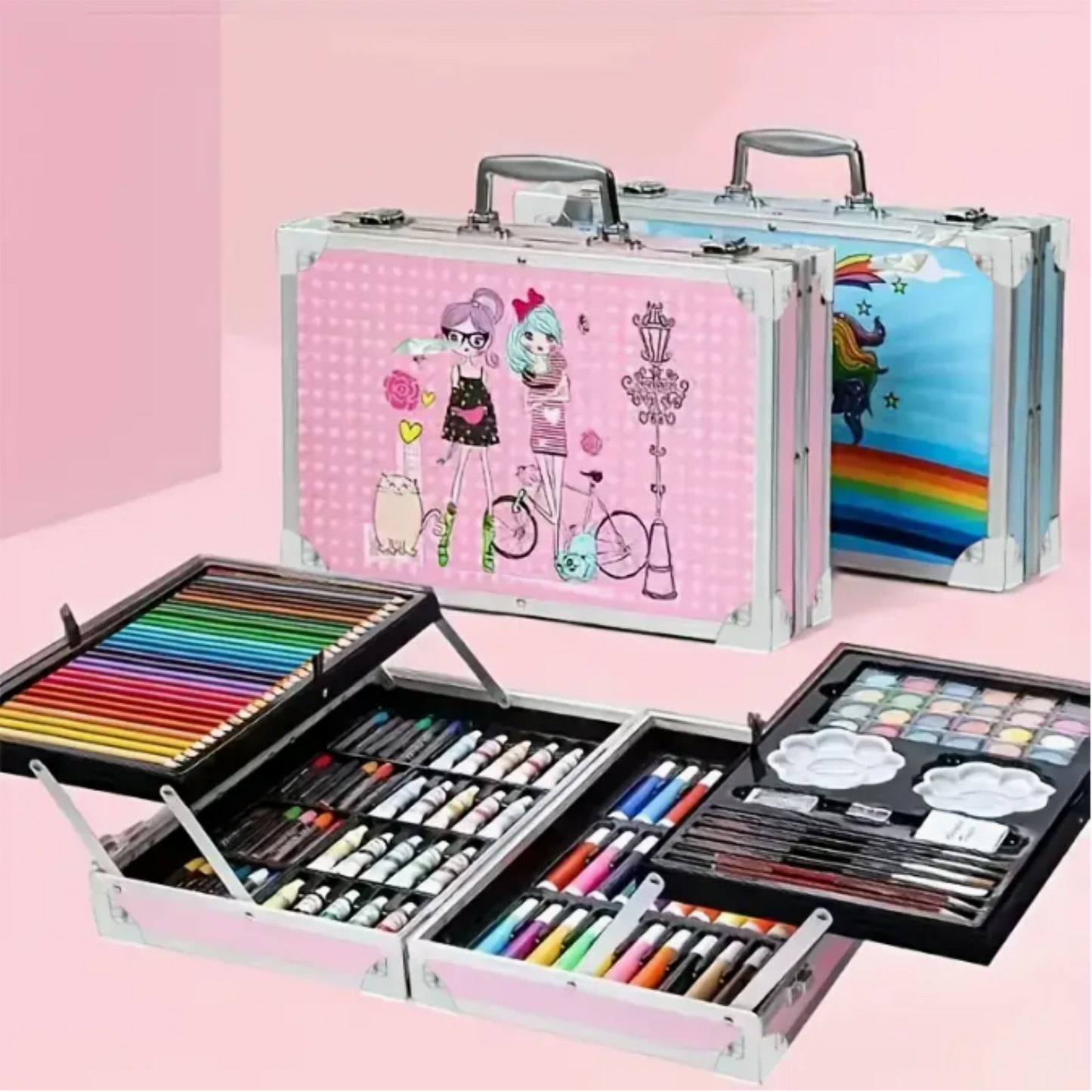 Set Arte Colores Pintura Dibujo Mega Maleta 145 Pcs