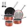 Juego De Ollas Sartenes Y Utensilios De Cocina 11 Pcs