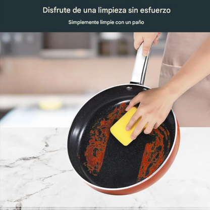 Juego De Ollas Sartenes Y Utensilios De Cocina 11 Pcs