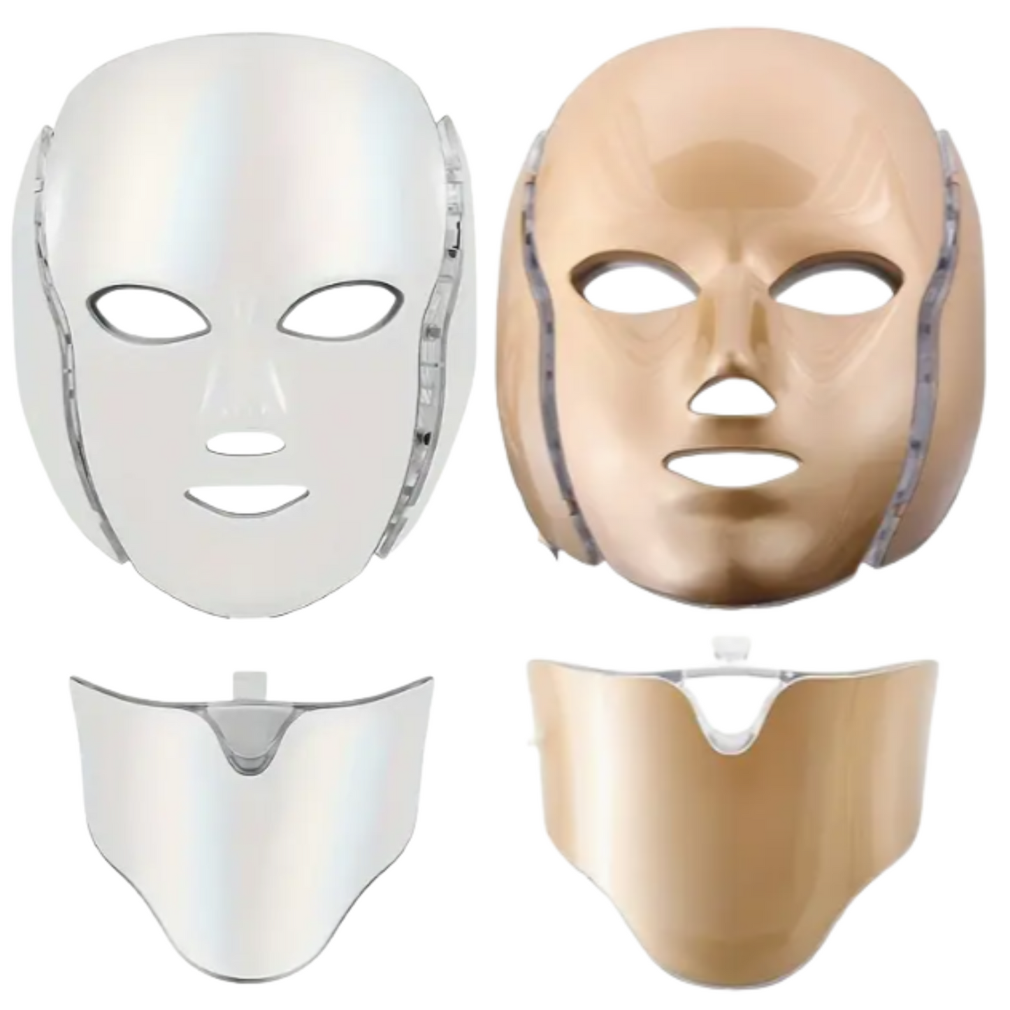 Mascara Facial Led Con Cuello Fotónica 7 Colores