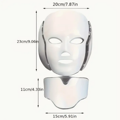 Mascara Facial Led Con Cuello Fotónica 7 Colores