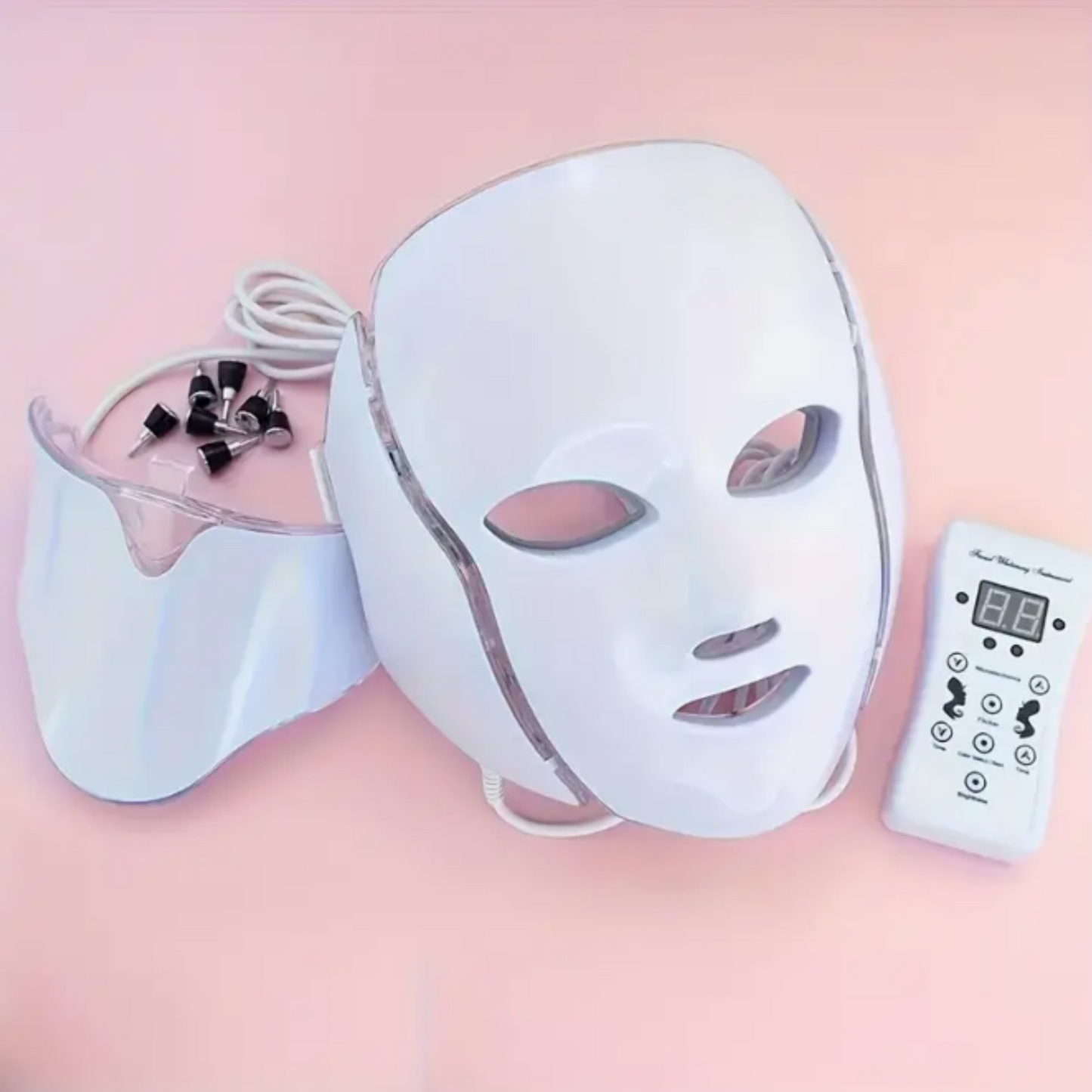 Mascara Facial Led Con Cuello Fotónica 7 Colores