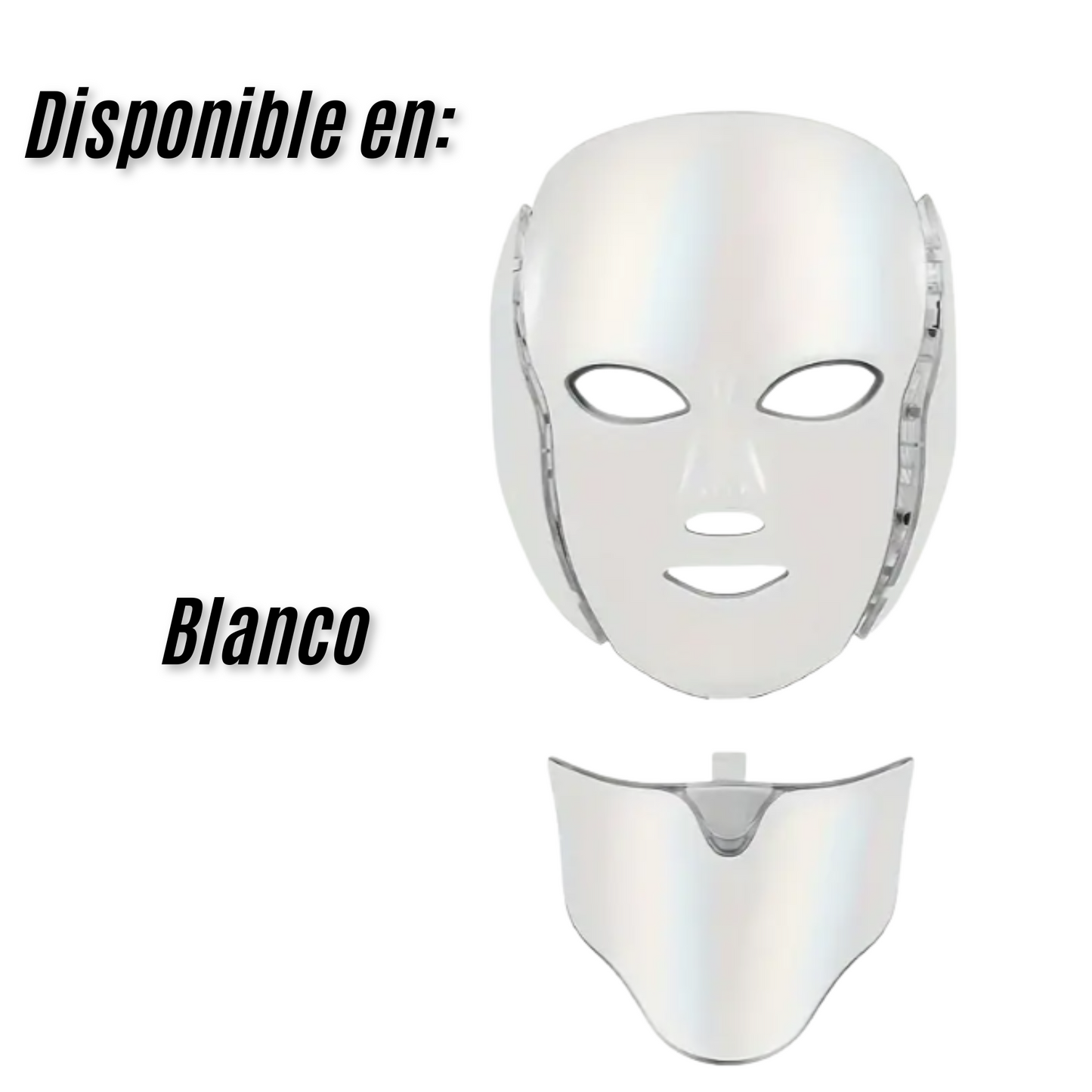 Mascara Facial Led Con Cuello Fotónica 7 Colores