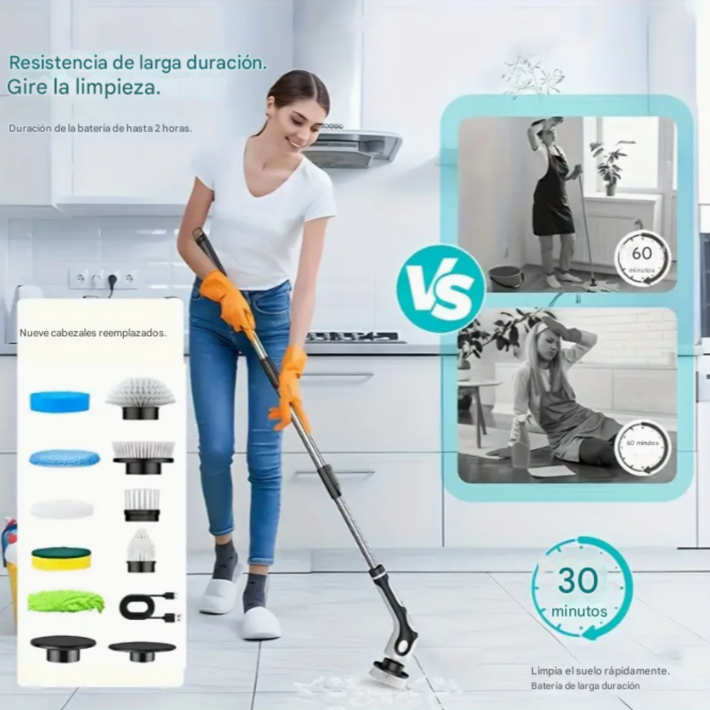 Cepillo Limpiador Multifuncional Eléctrico 9 en 1