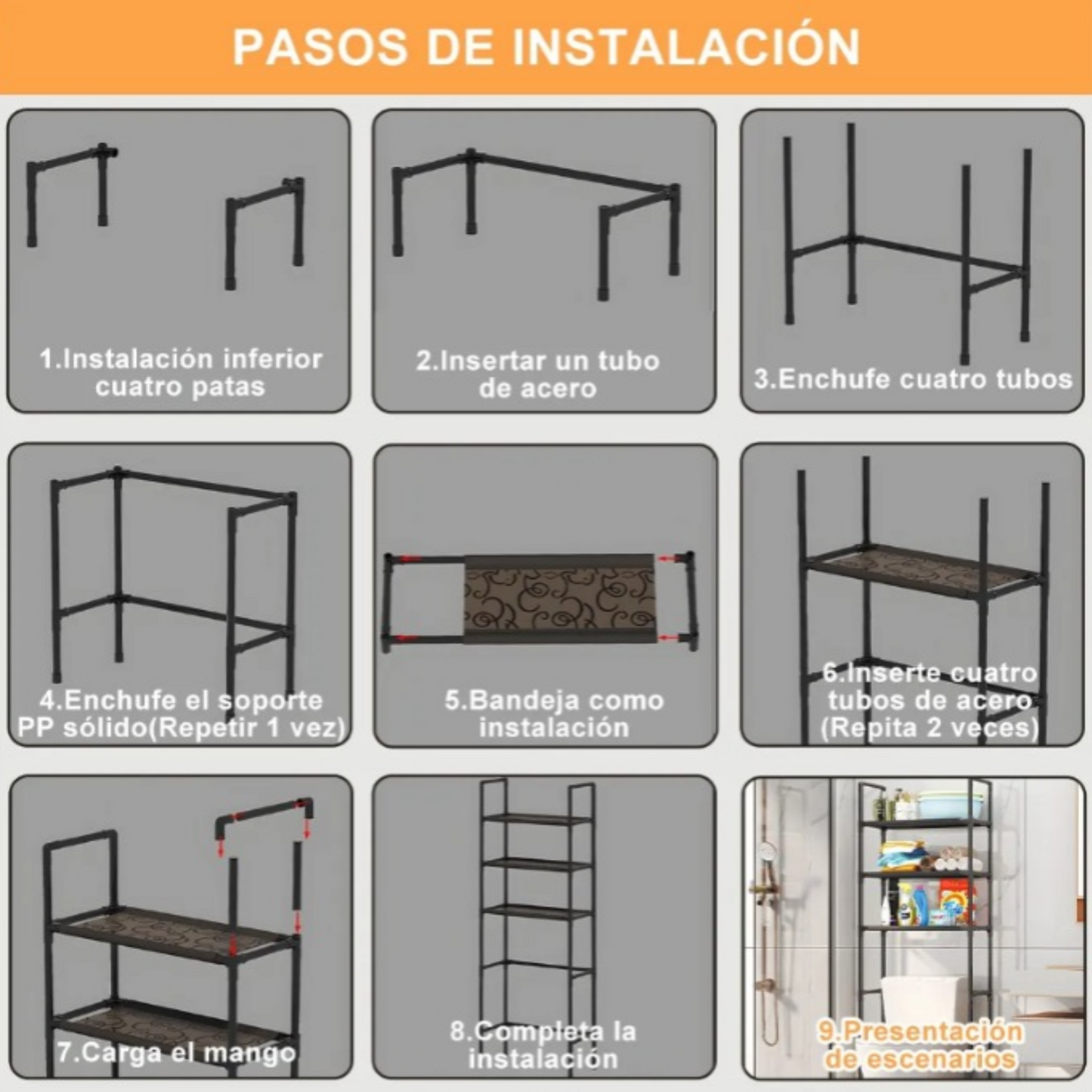Mueble organizador de lavadora 3 niveles