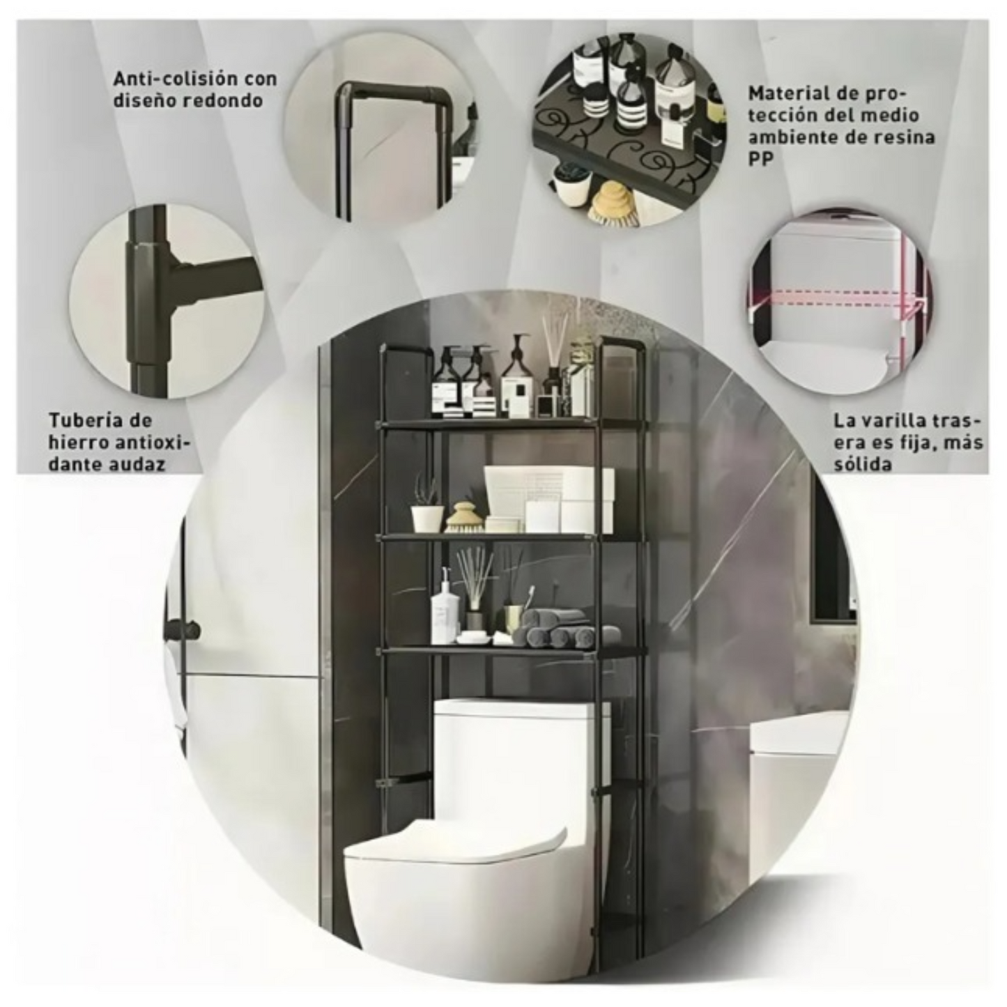 Mueble organizador de baño 3 niveles