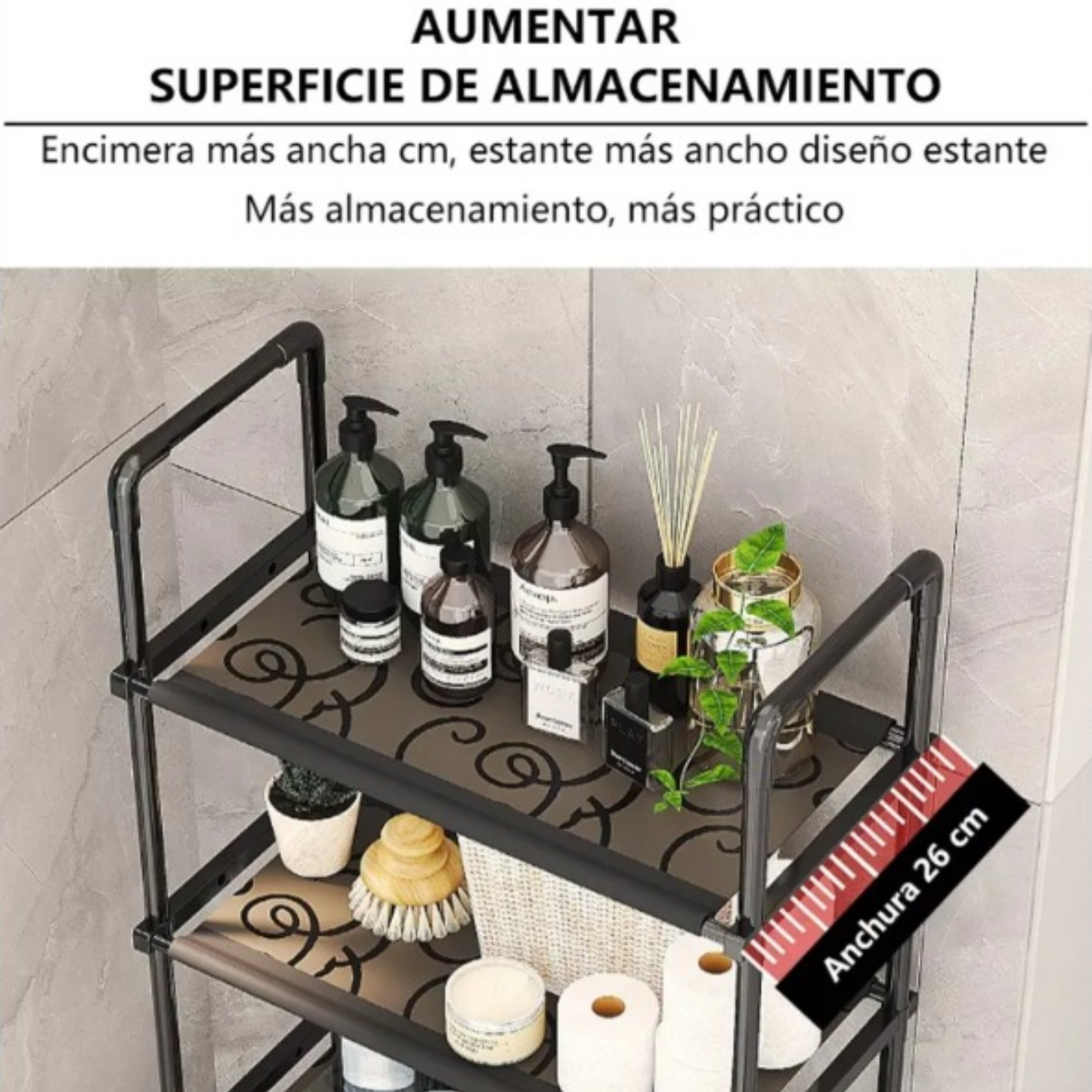 Mueble organizador de baño 3 niveles