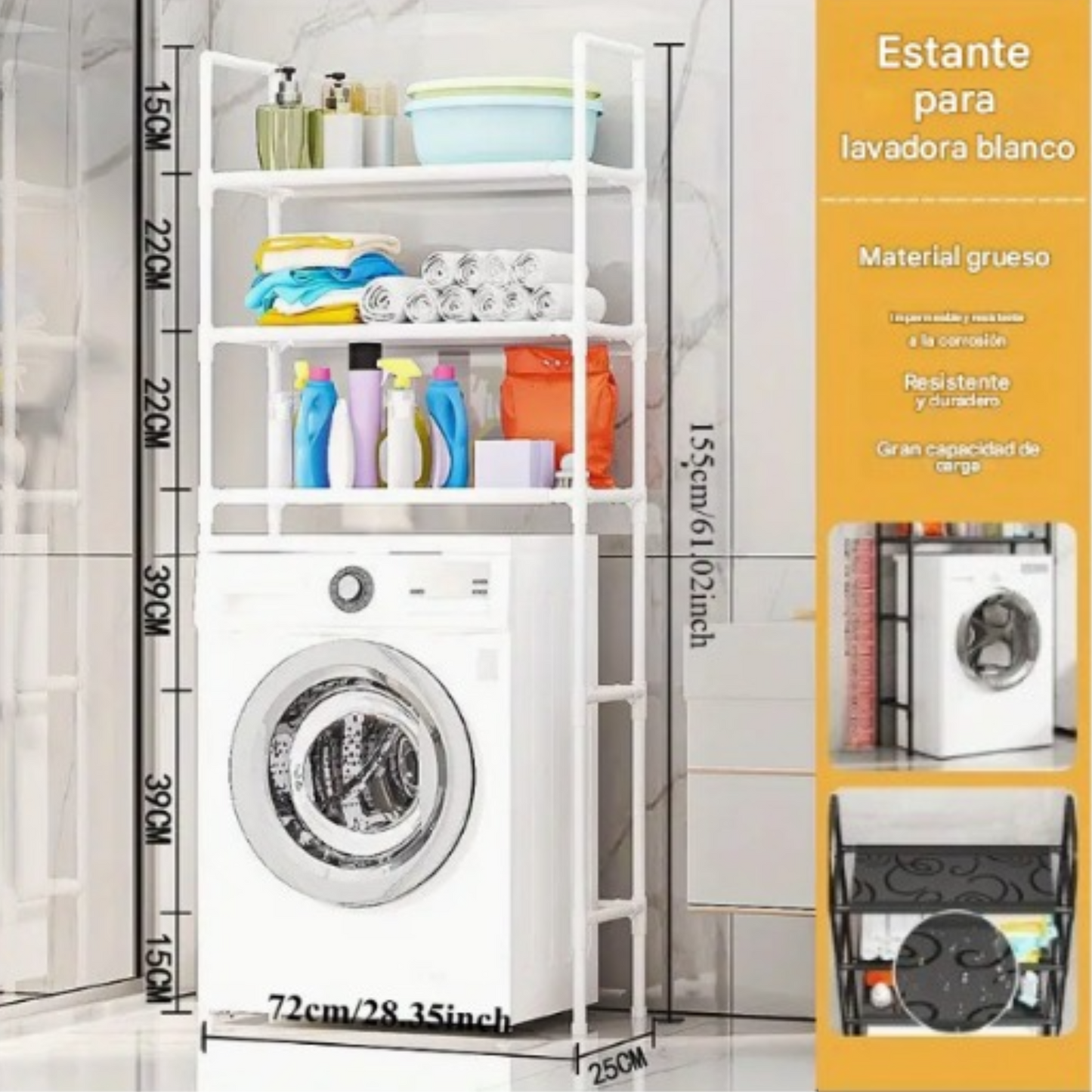 Mueble organizador de lavadora 3 niveles